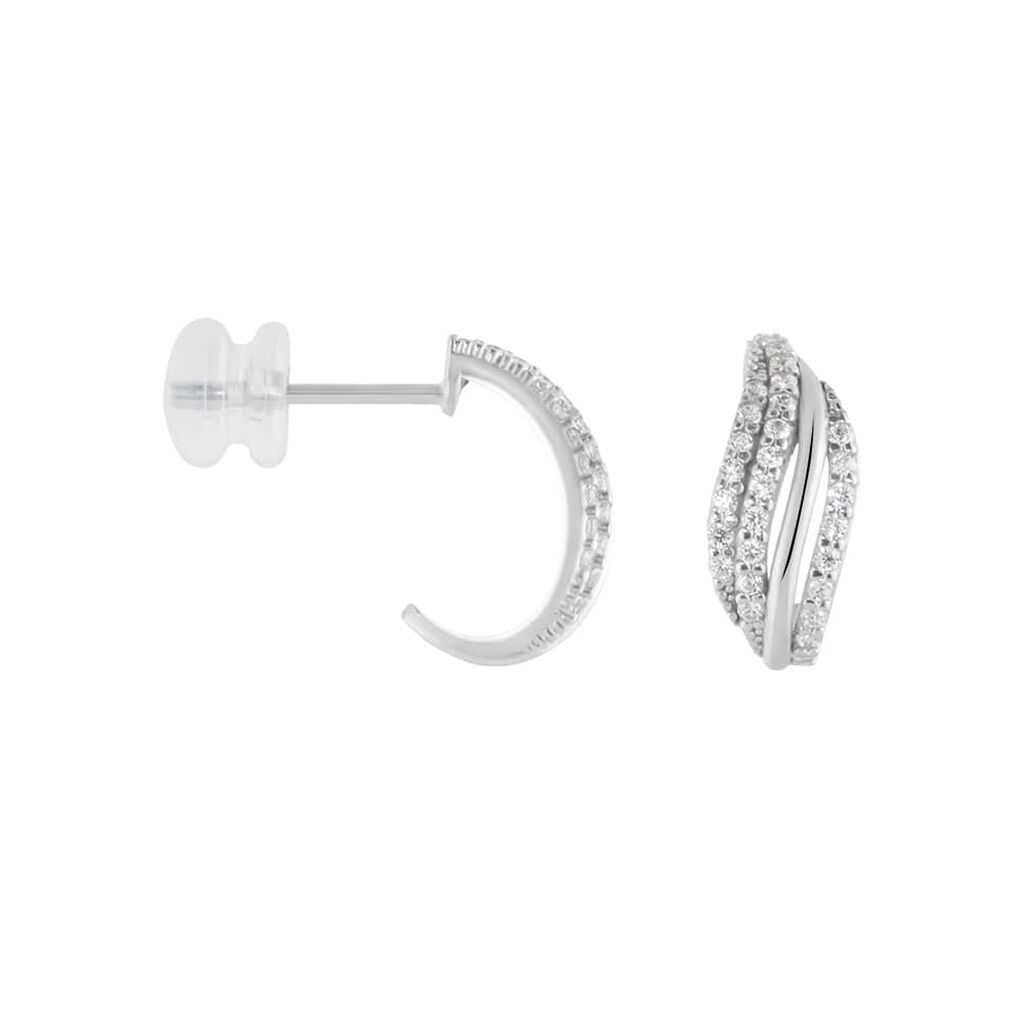 Orecchini A Cerchio Claire Oro Bianco Cubic Zirconia - Orecchini a Cerchio Donna | Stroili