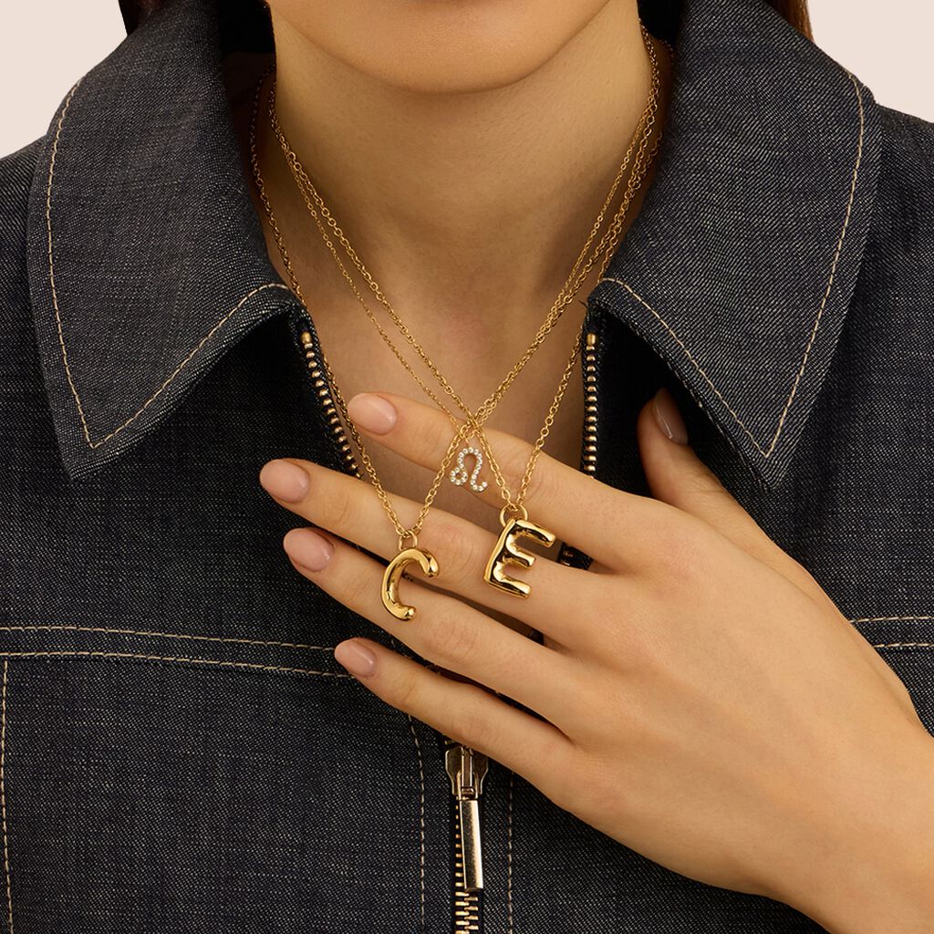 Collana Radiance Acciaio Dorato Cubic Zirconia