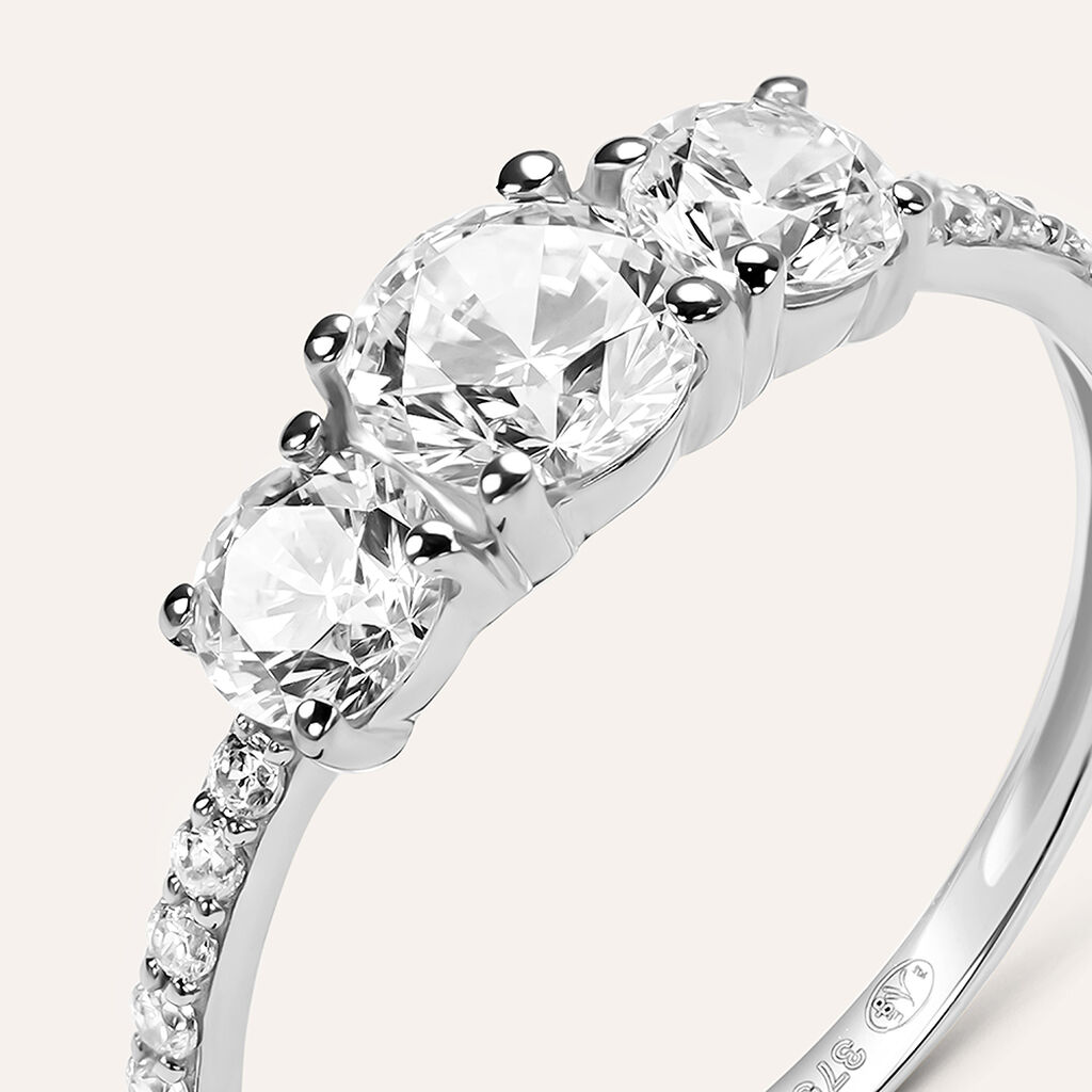 Anello Trilogy Claire Oro Bianco Cubic Zirconia - Anelli con Pietre Donna | Stroili