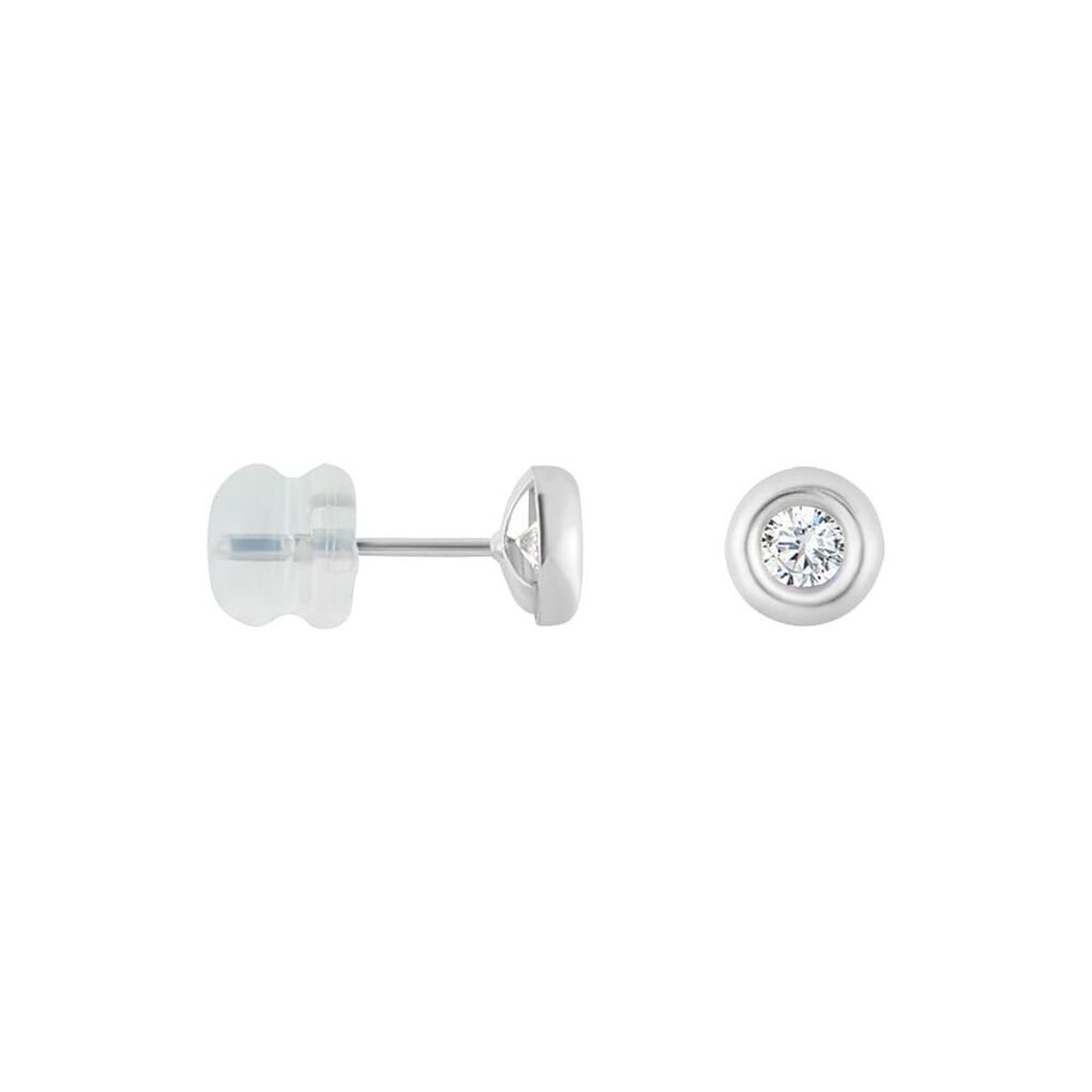 Orecchini Lobo Punto Luce Bon Ton Oro Bianco Cubic Zirconia - Orecchini a Lobo Donna | Stroili
