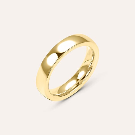 Fede Comoda Leggera Squadrata 4 mm Oro Giallo - Anelli con Incisione Unisex | Stroili