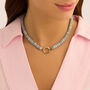 Collana Radiance Acciaio Dorato Giada