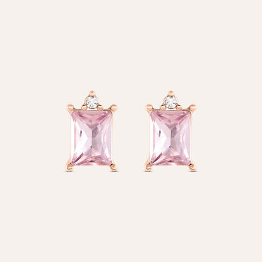 Orecchini Lobo Punto Luce Violet Ottone Rosa Cristallo