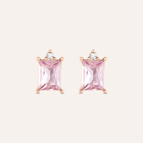 Orecchini Lobo Punto Luce Violet Ottone Rosa Cristallo - Orecchini a Lobo Donna | Stroili