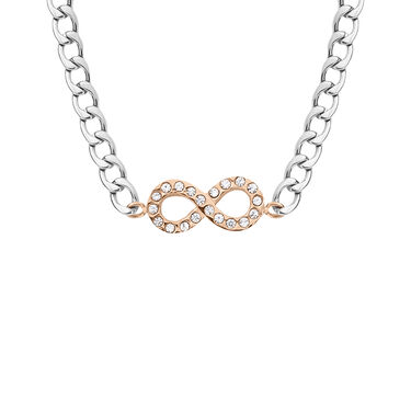 Collana Sunrise Acciaio Bicolore Bianco / Rosa Cristallo