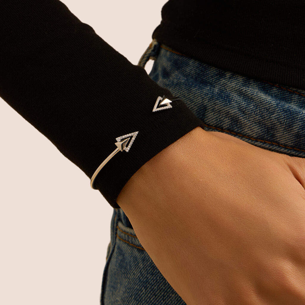 Bangle Silver Shine Argento Rodiato Cubic Zirconia