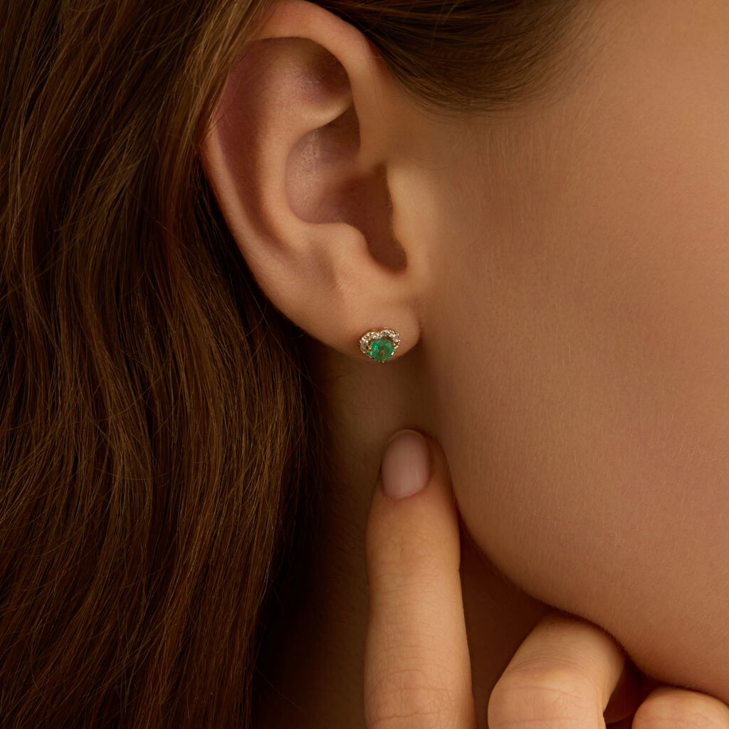 Orecchini Lobo Charlotte Oro Giallo Smeraldo Diamante