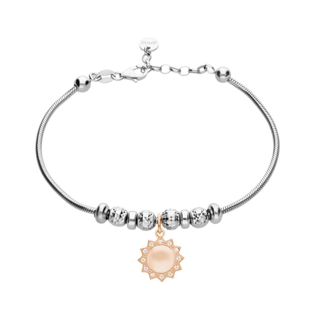 Charm in argento rosato e strass sole - Charms Donna | Stroili