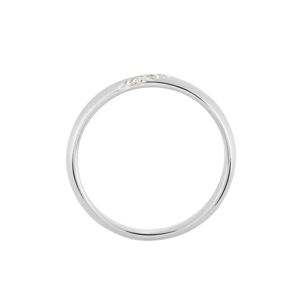 Fede Comoda 3 mm Oro Bianco Diamante - Anelli con Incisione Donna | Stroili