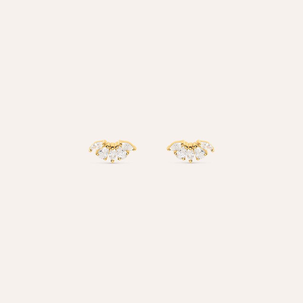 Orecchini Lobo Silver Glow Argento Dorato Cubic Zirconia