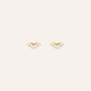 Orecchini Lobo Silver Glow Argento Dorato Cubic Zirconia