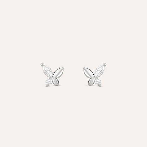 Orecchini Lobo Bon Ton Oro Bianco Cubic Zirconia - Orecchini a Lobo Donna | Stroili