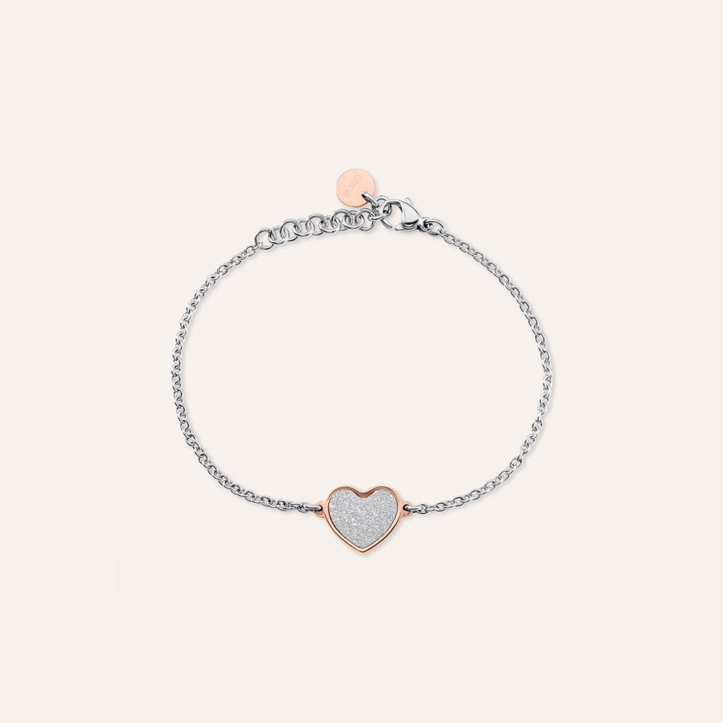 Bracciale Lady Shine Acciaio Bicolore Bianco / Rosa - Bracciali con Incisione Donna | Stroili