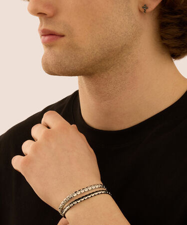 Bracciale Catena Man Code Acciaio Bicolore Bianco / Nero