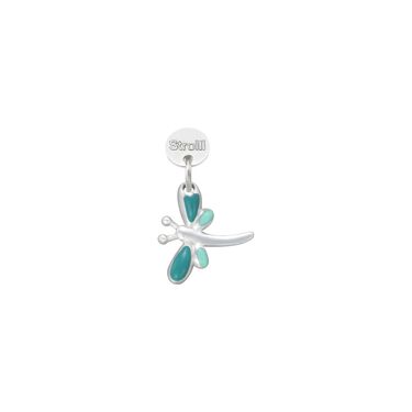 Charm in argento rodiato e smalto