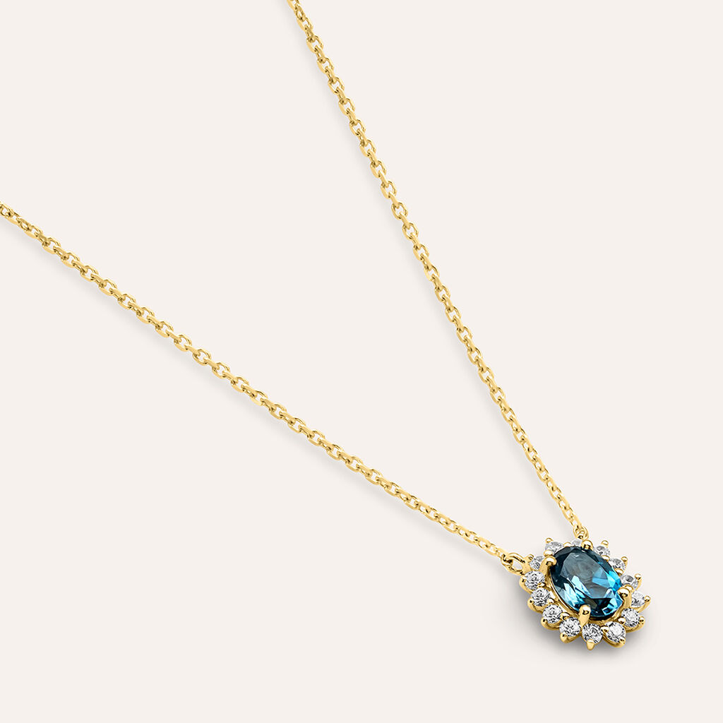 Collana Am&eacute;lie Oro Giallo Topazio Cubic Zirconia