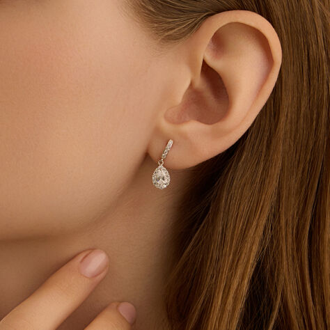 Orecchini Lobo Claire Oro Bianco Cubic Zirconia - Orecchini a Lobo Donna | Stroili