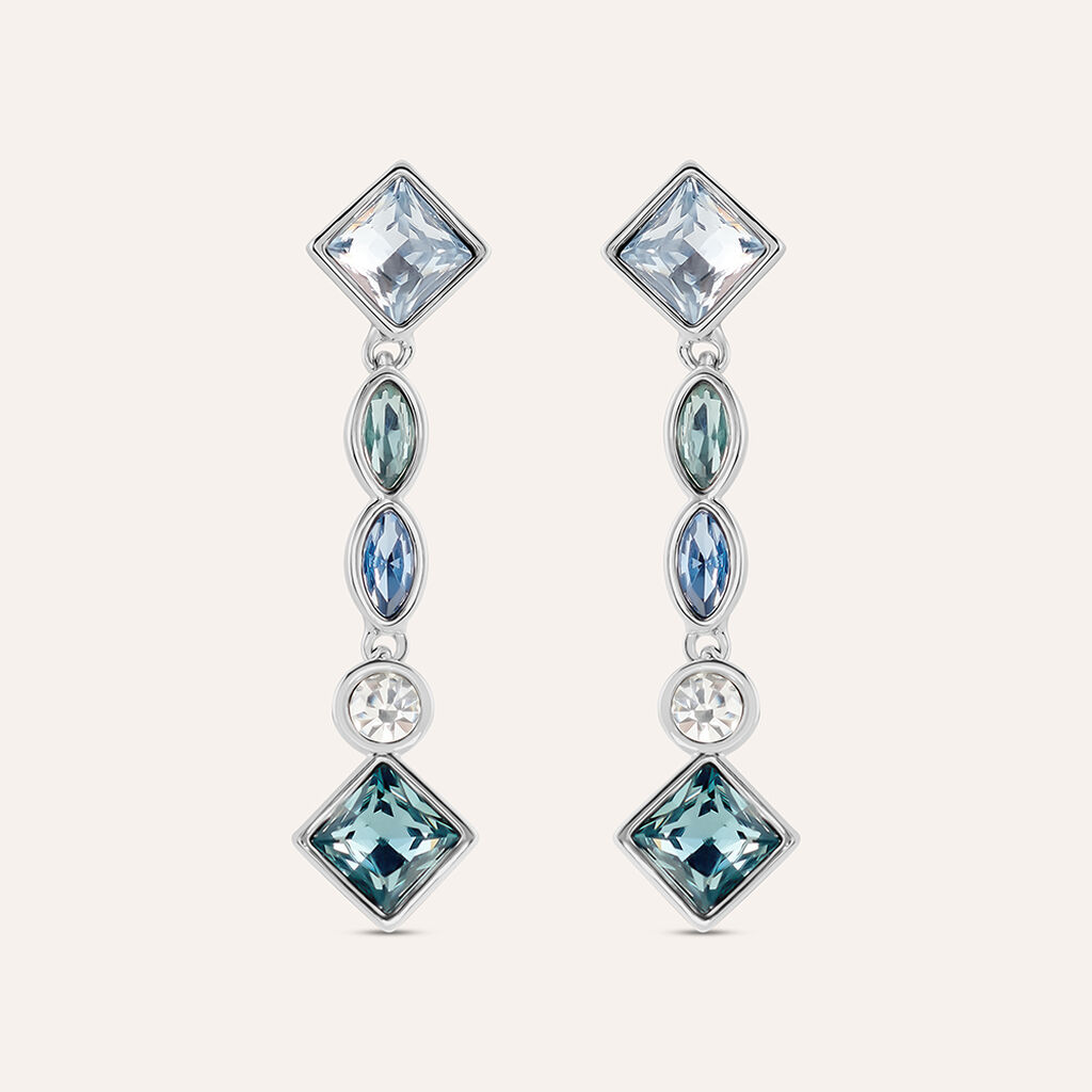 Orecchini Pendenti Violet Ottone Cristallo