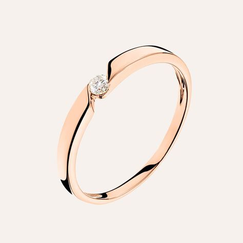 Anello Solitario Grace Oro Rosa Diamante - Anelli con Pietre Donna | Stroili