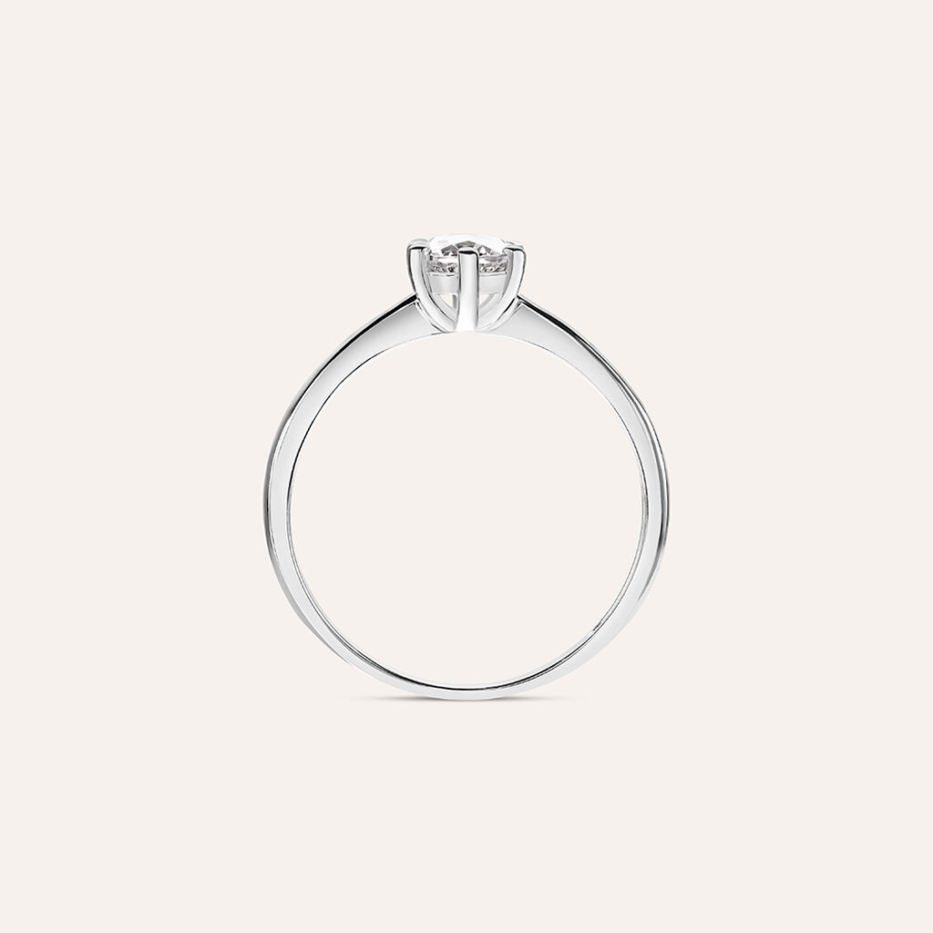 Anello Solitario Claire Oro Bianco E Cubic Zirconia - Anelli con Pietre Donna | Stroili