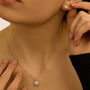 Orecchini Lobo Gabrielle Oro Bianco Perla D'Acqua Dolce Cubic Zirconia
