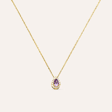Collana Am&eacute;lie Oro Giallo Ametista Cubic Zirconia