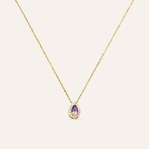 Collana Am&eacute;lie Oro Giallo Ametista Cubic Zirconia - Collane Donna | Stroili