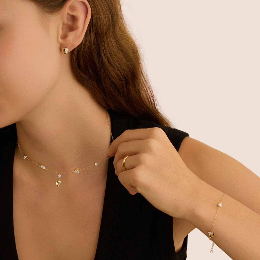 Collana Christelle Oro Giallo Cristallo