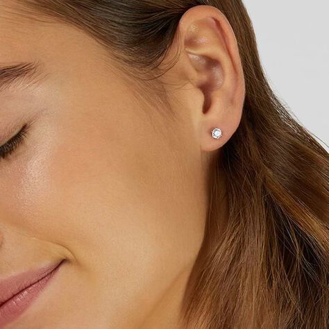 Orecchini Lobo Punto Luce Claire Oro Bianco Cubic Zirconia - Orecchini a Lobo Donna | Stroili