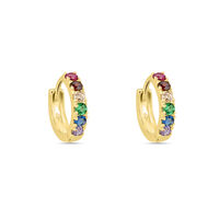 Orecchini A Cerchio Toujours Oro Giallo Cubic Zirconia