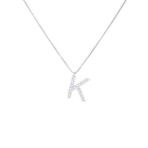 Collana Diamond Letters Oro Bianco Diamante - Collane Donna | Stroili