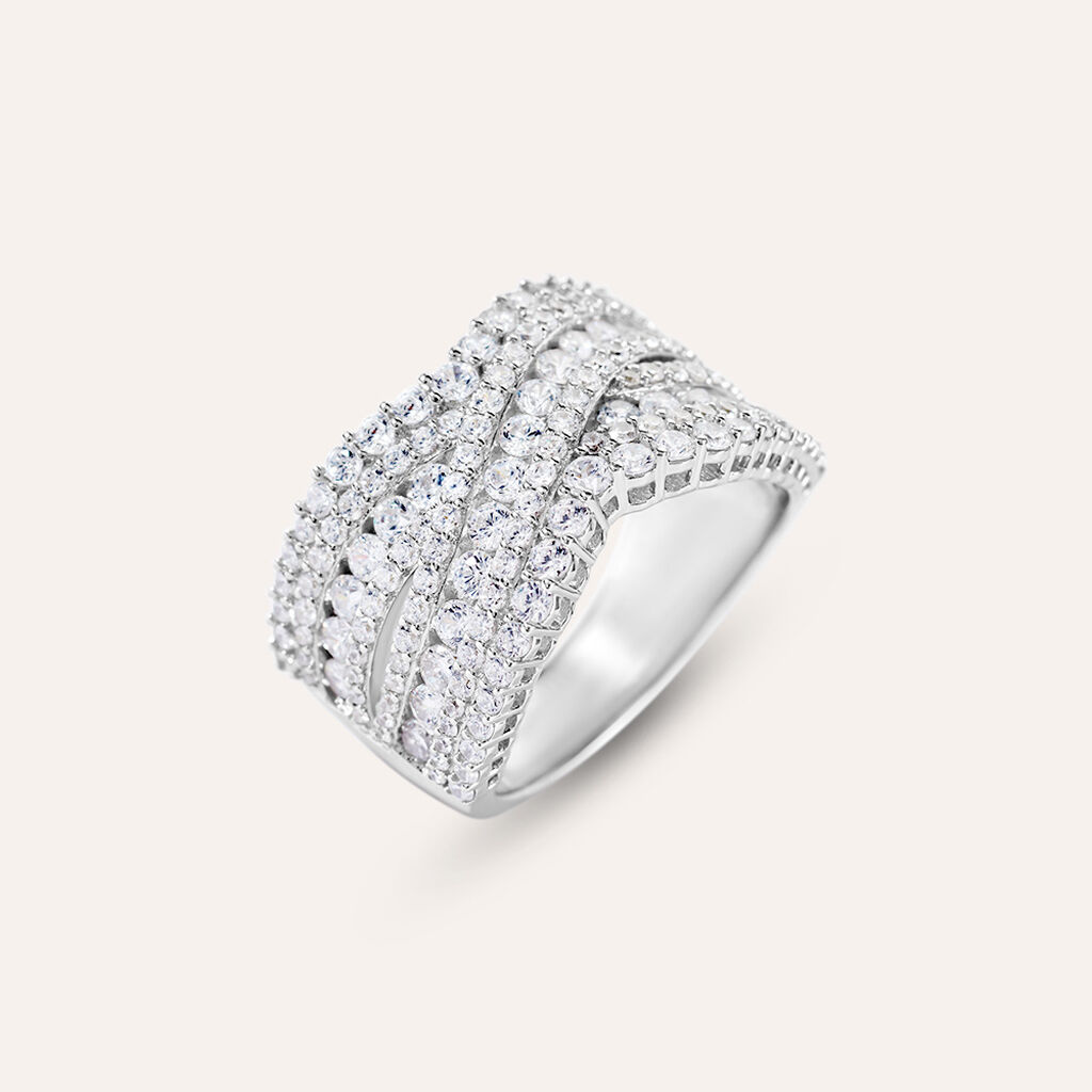 Anello Fascia Red Carpet Argento Rodiato Cubic Zirconia