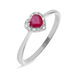Anello Solitario Charlotte Oro Bianco Rubino Diamante - Anelli con Pietre Donna | Stroili