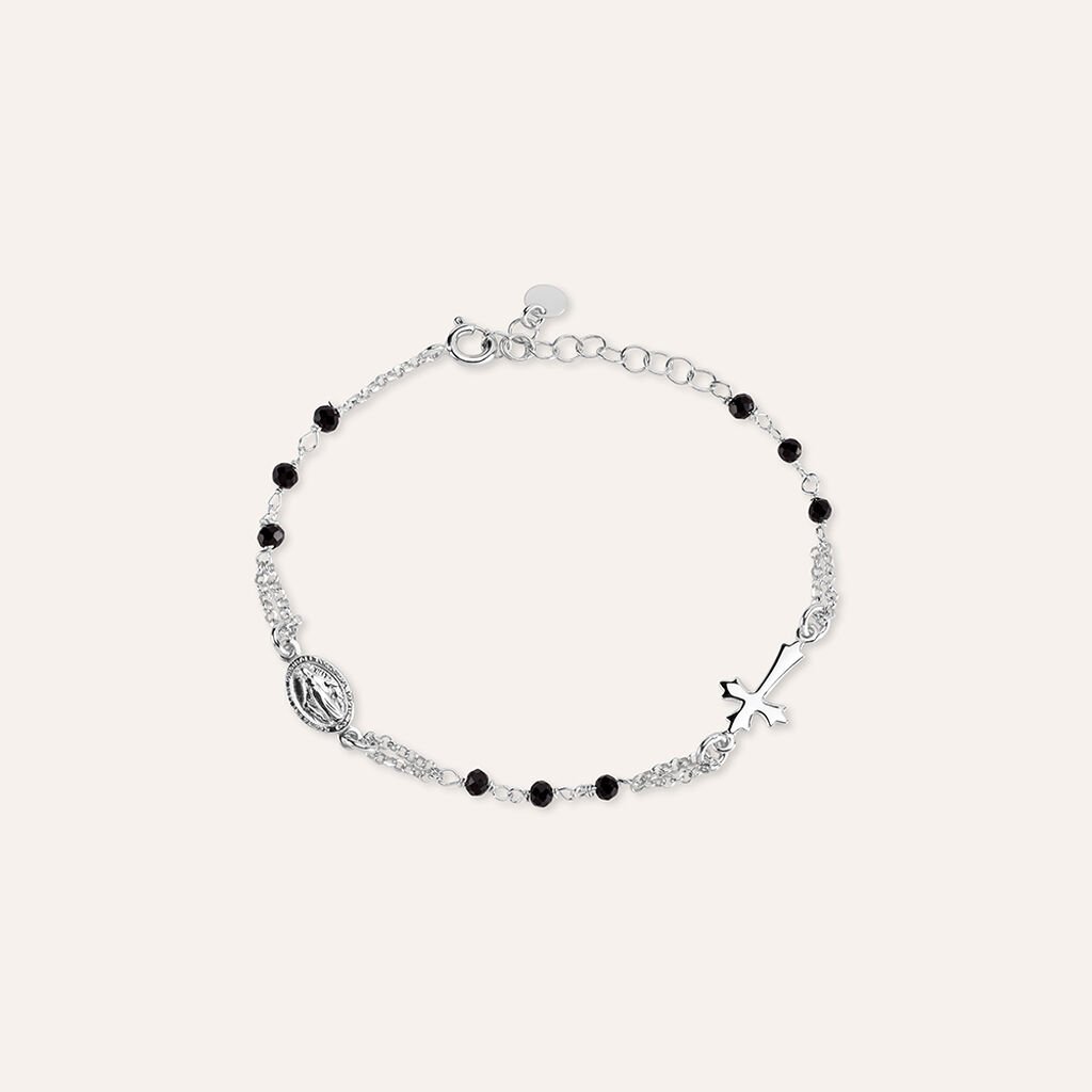 Bracciale Rosario Silver Collection Argento Rodiato Cristallo