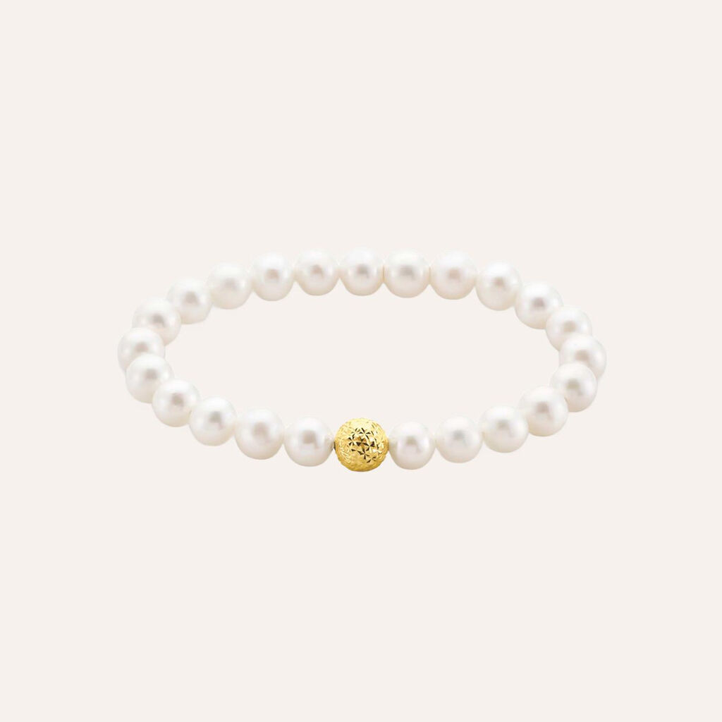 Bracciale Gabrielle Oro Giallo Perla D'Acqua Dolce