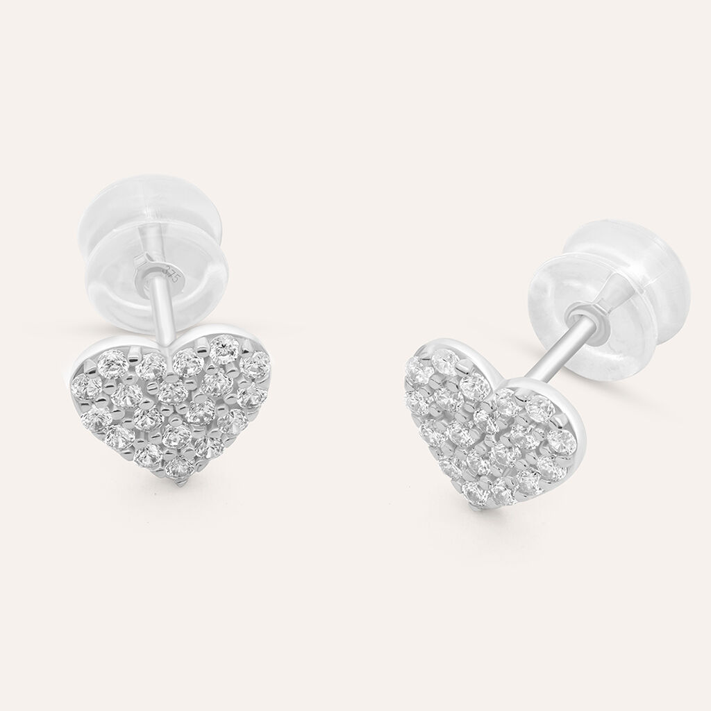 Orecchini Lobo Claire Oro Bianco Cubic Zirconia - Orecchini a Lobo Donna | Stroili