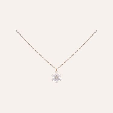 Collana Lady Sweet Acciaio Rosato Fiocco di neve e Cristalli