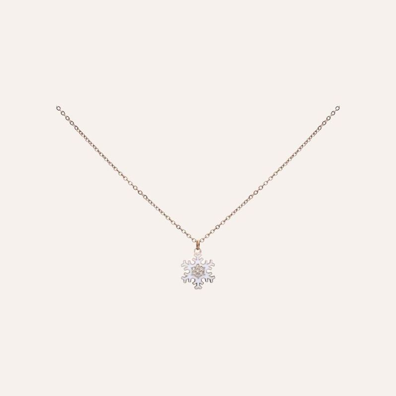 Collana Lady Sweet Acciaio Rosato Fiocco di neve e Cristalli - Collane Donna | Stroili