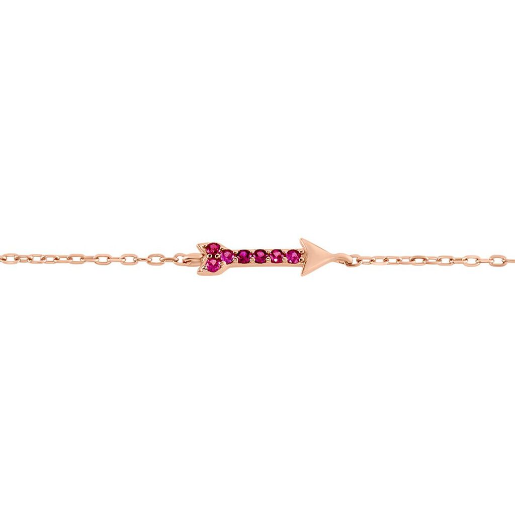 Bracciale freccia in argento rosato e zirconi rosa - Bracciali Amicizia Donna | Stroili