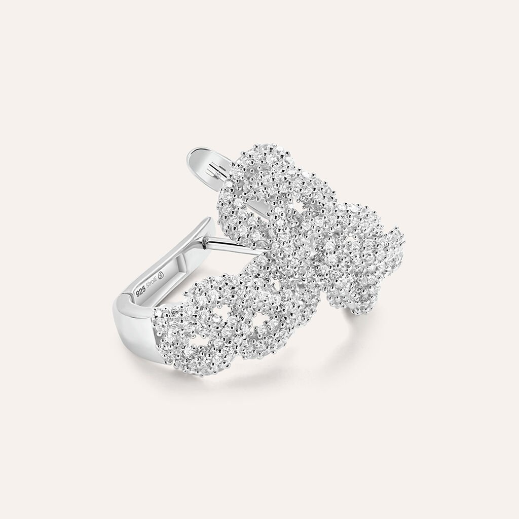 Orecchini A Cerchio Silver Shine Argento Rodiato Cubic Zirconia - Orecchini a Cerchio Donna | Stroili