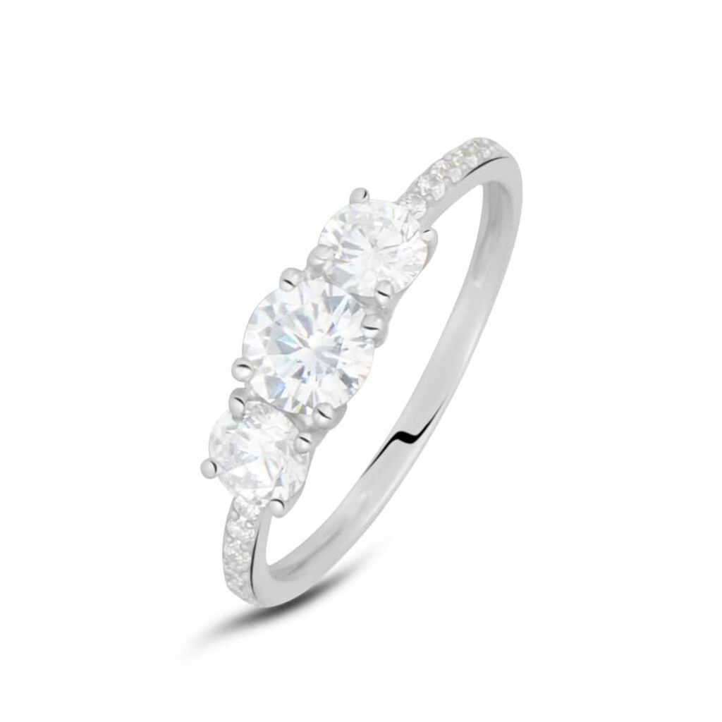 Anello Trilogy Claire Oro Bianco Cubic Zirconia - Anelli con Pietre Donna | Stroili