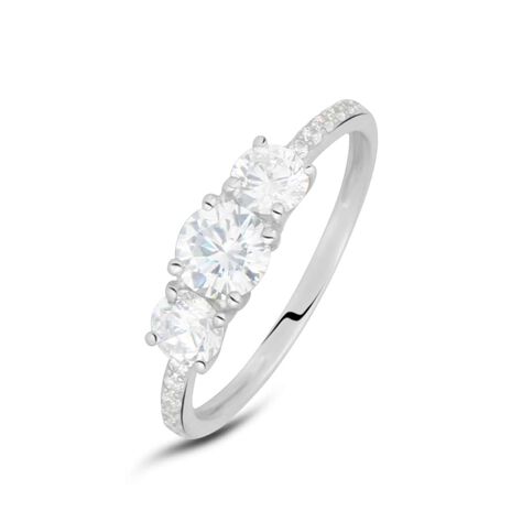 Anello Trilogy Claire Oro Bianco Cubic Zirconia - Anelli con Pietre Donna | Stroili