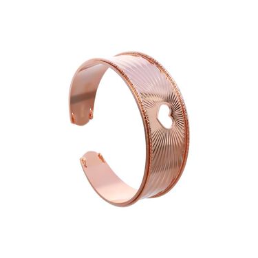 Bracciale bangle cuore in bronzo rosato