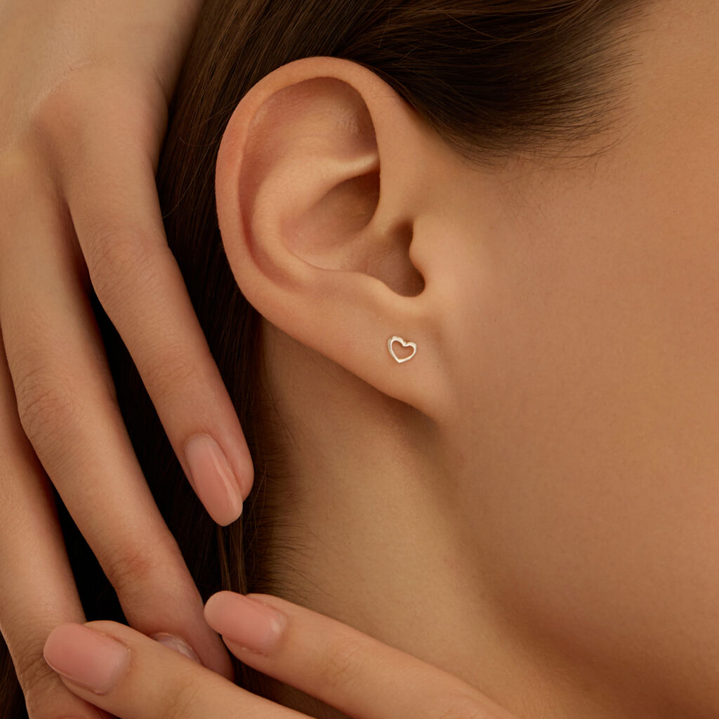 Orecchini Lobo Bon Ton Oro Bianco