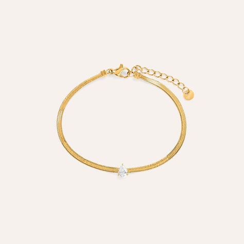 Bracciale Radiance Acciaio Dorato Cristallo - Bracciali Donna | Stroili