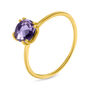 Anello Solitario Amélie Oro Giallo Ametista