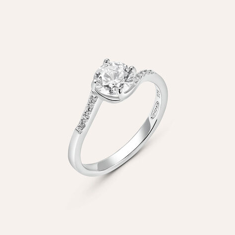 Anello Solitario Silver Elegance Argento Rodiato Cubic Zirconia - Anelli con Pietre Donna | Stroili