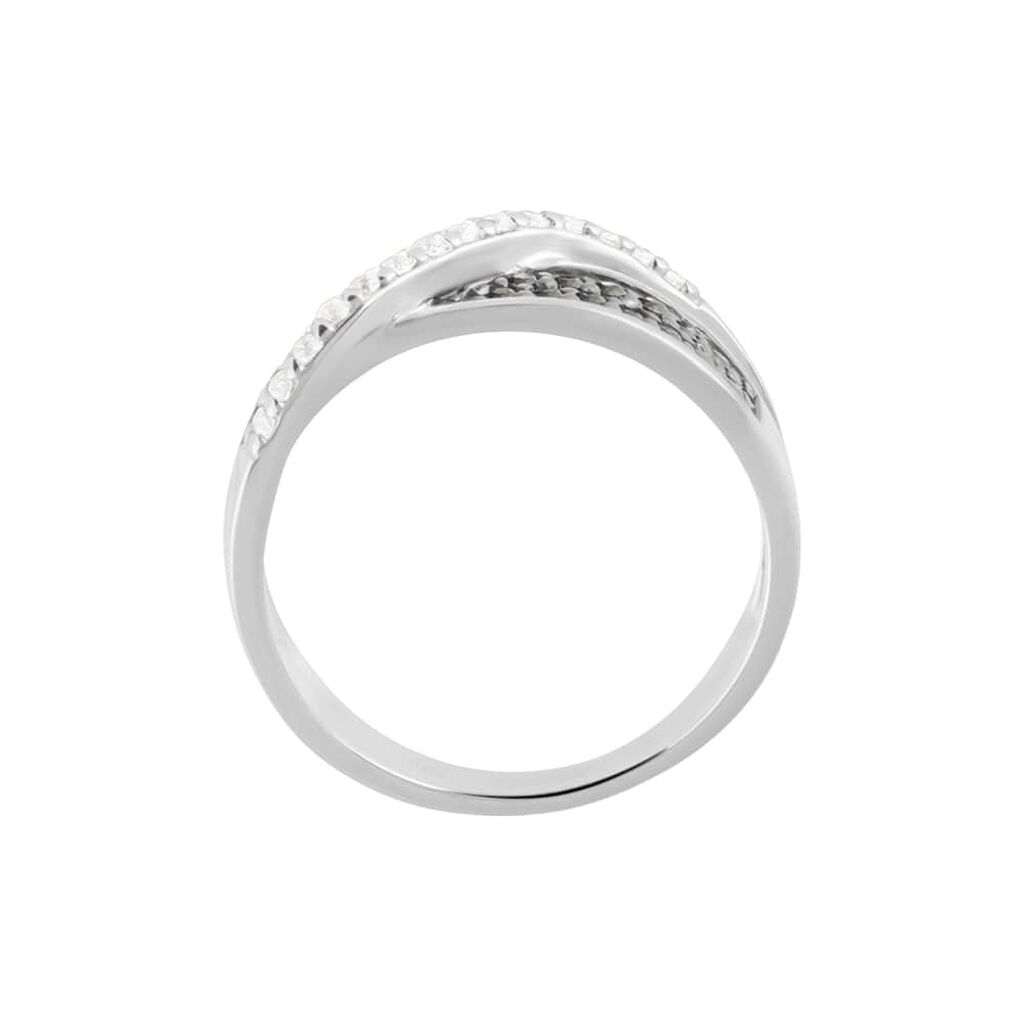 Anello Fantasia Silver Shine Argento Rodiato Cubic Zirconia - Anelli a Fascia Larga Donna | Stroili