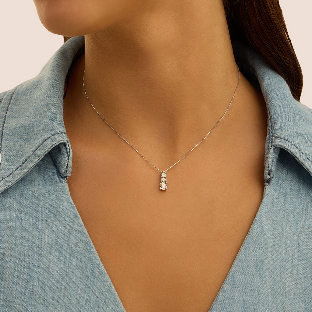 Collana Trilogy Diamotion Oro Bianco Diamante