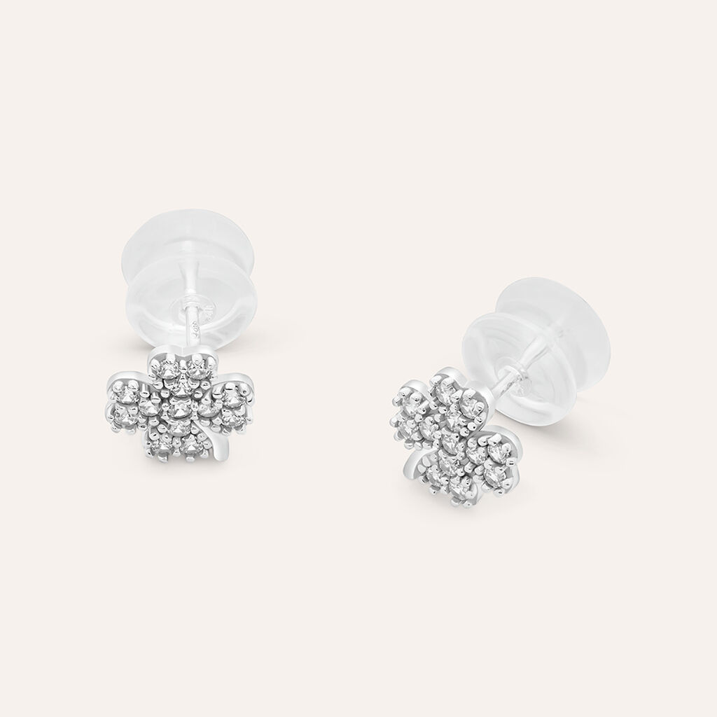 Orecchini Lobo Claire Oro Bianco Cubic Zirconia - Orecchini a Lobo Donna | Stroili